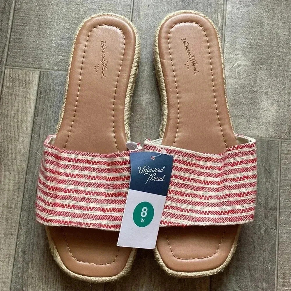 Red and cream nautical sandals